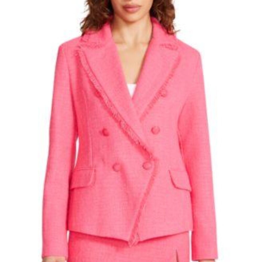 Steve Madden Women's XSNaomi Double-Breasted Tweed Blazer